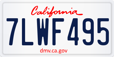 CA license plate 7LWF495