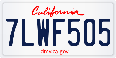 CA license plate 7LWF505