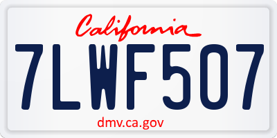 CA license plate 7LWF507