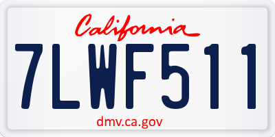 CA license plate 7LWF511