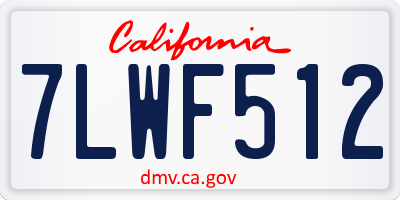 CA license plate 7LWF512