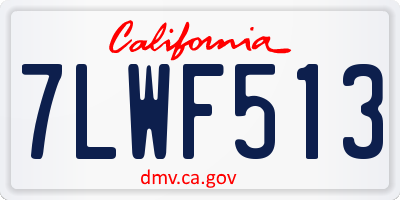 CA license plate 7LWF513