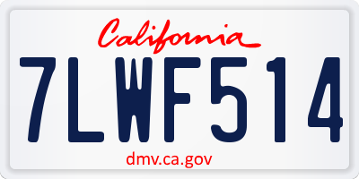 CA license plate 7LWF514