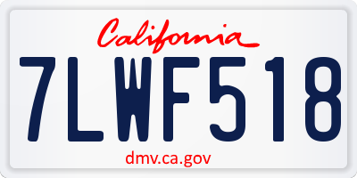CA license plate 7LWF518