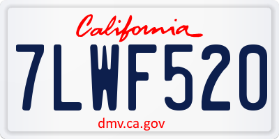 CA license plate 7LWF520