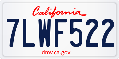 CA license plate 7LWF522