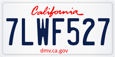 CA license plate 7LWF527