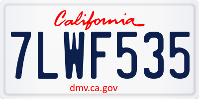 CA license plate 7LWF535