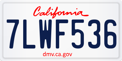 CA license plate 7LWF536