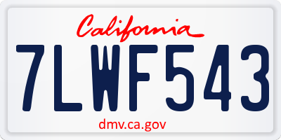 CA license plate 7LWF543