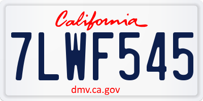 CA license plate 7LWF545