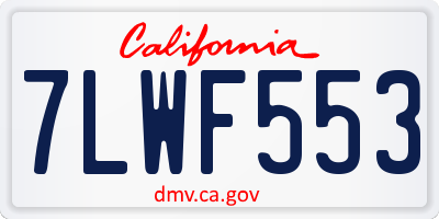 CA license plate 7LWF553