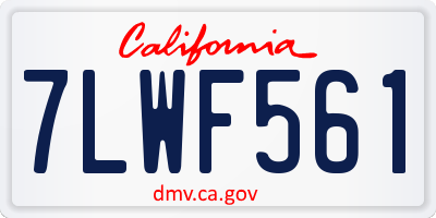 CA license plate 7LWF561