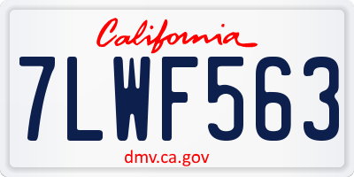 CA license plate 7LWF563