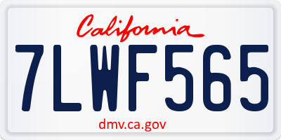 CA license plate 7LWF565