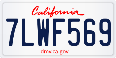 CA license plate 7LWF569