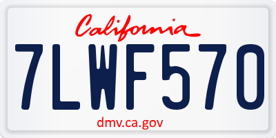 CA license plate 7LWF570