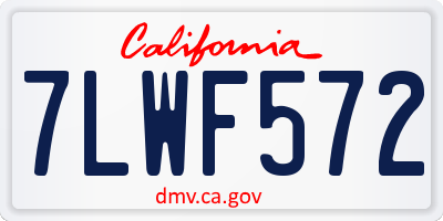 CA license plate 7LWF572