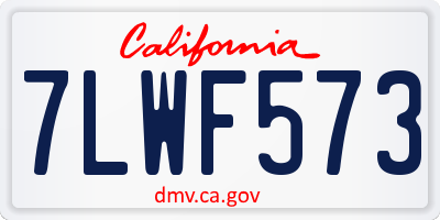 CA license plate 7LWF573