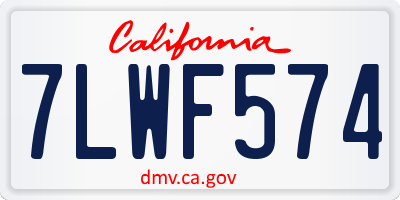 CA license plate 7LWF574