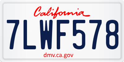 CA license plate 7LWF578