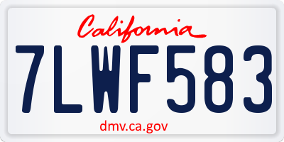 CA license plate 7LWF583