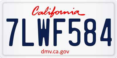 CA license plate 7LWF584