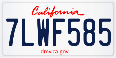 CA license plate 7LWF585