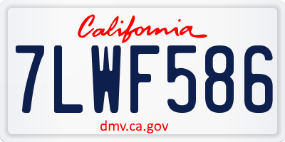 CA license plate 7LWF586