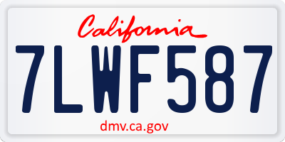CA license plate 7LWF587