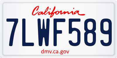 CA license plate 7LWF589