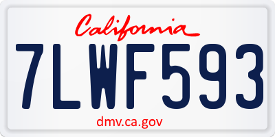 CA license plate 7LWF593