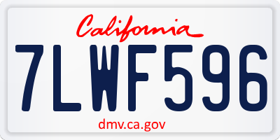 CA license plate 7LWF596