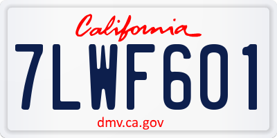 CA license plate 7LWF601