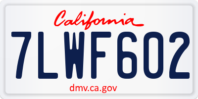 CA license plate 7LWF602