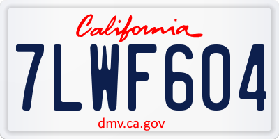 CA license plate 7LWF604