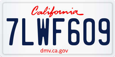 CA license plate 7LWF609