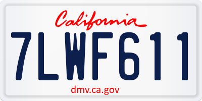 CA license plate 7LWF611