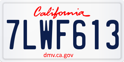 CA license plate 7LWF613