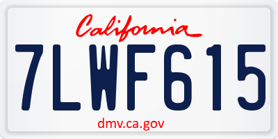 CA license plate 7LWF615