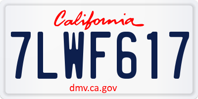 CA license plate 7LWF617