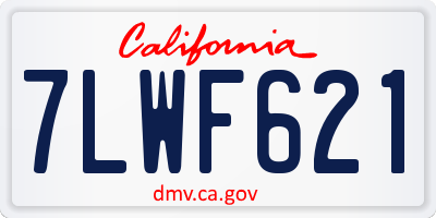 CA license plate 7LWF621