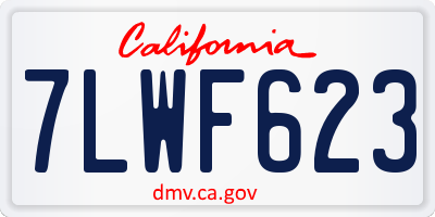 CA license plate 7LWF623