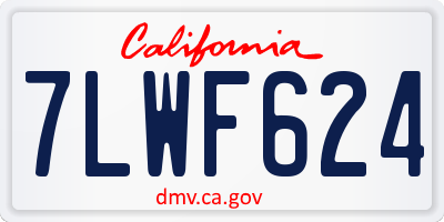 CA license plate 7LWF624