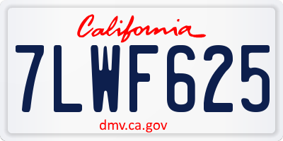 CA license plate 7LWF625