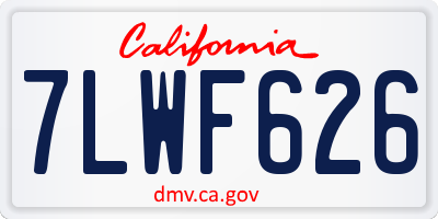 CA license plate 7LWF626