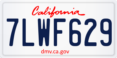 CA license plate 7LWF629