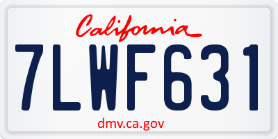 CA license plate 7LWF631