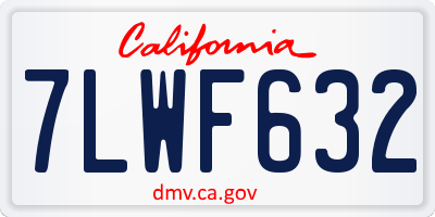 CA license plate 7LWF632