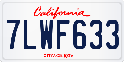 CA license plate 7LWF633